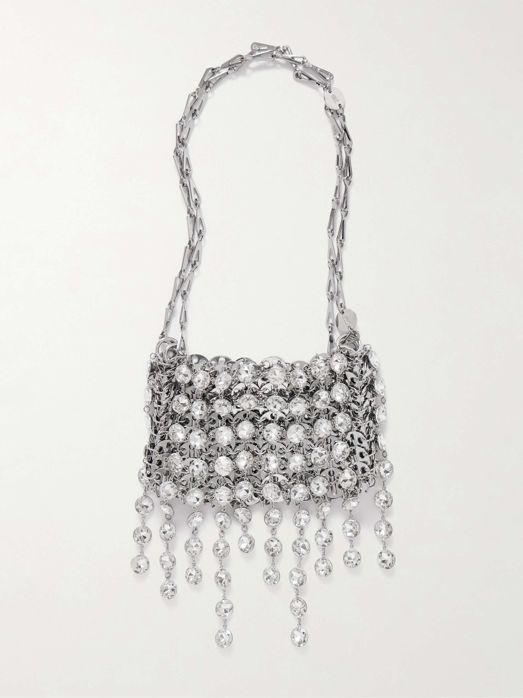 RABANNE 1969 Filet crystal-embellished chainmail shoulder bag