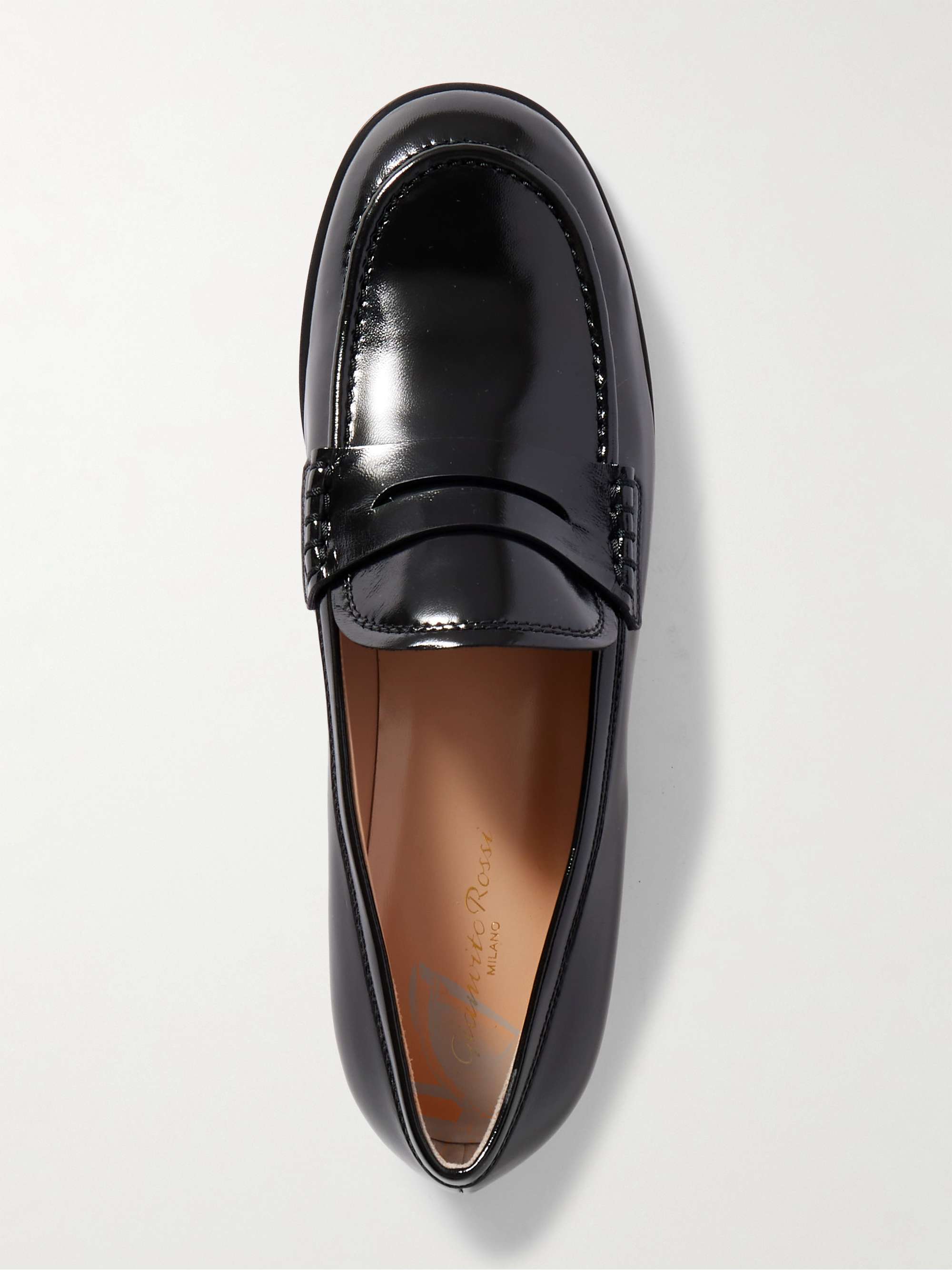GIANVITO ROSSI Georgie patent-leather loafers | NET-A-PORTER