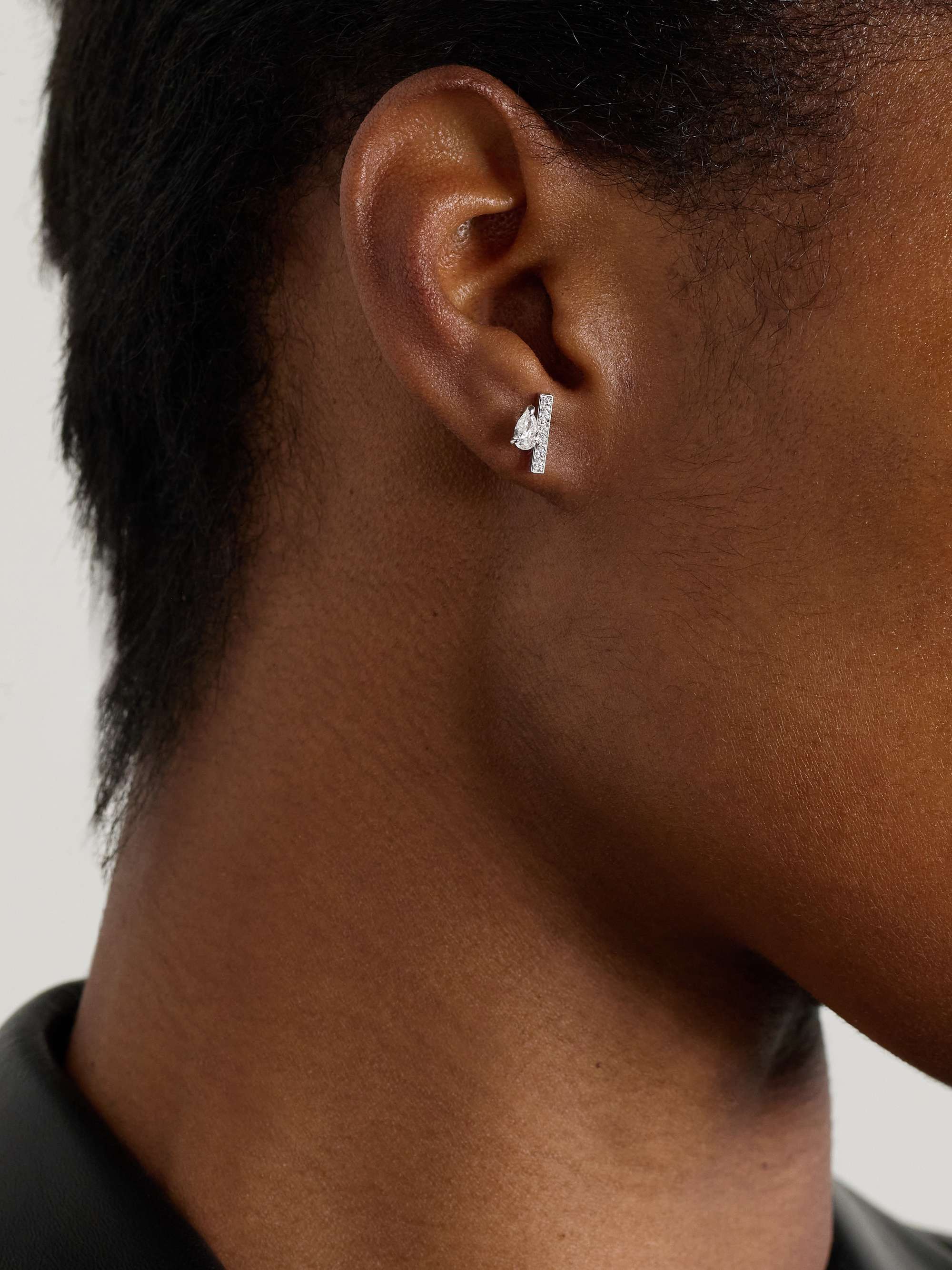 REPOSSI Serti Sur Vide 18-karat white gold diamond single earring