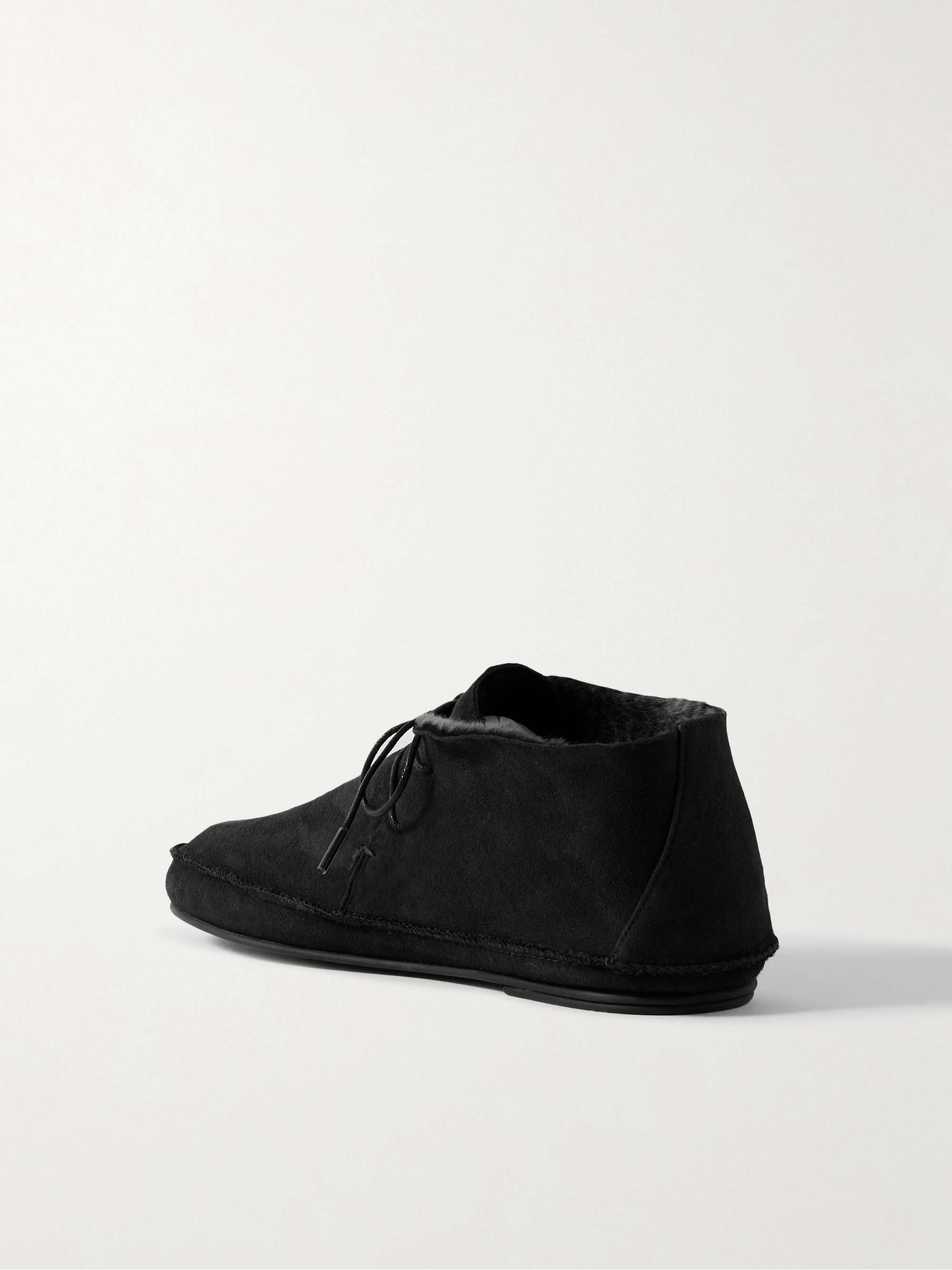 THE ROW Tyler shearling-lined suede ankle boots | NET-A-PORTER