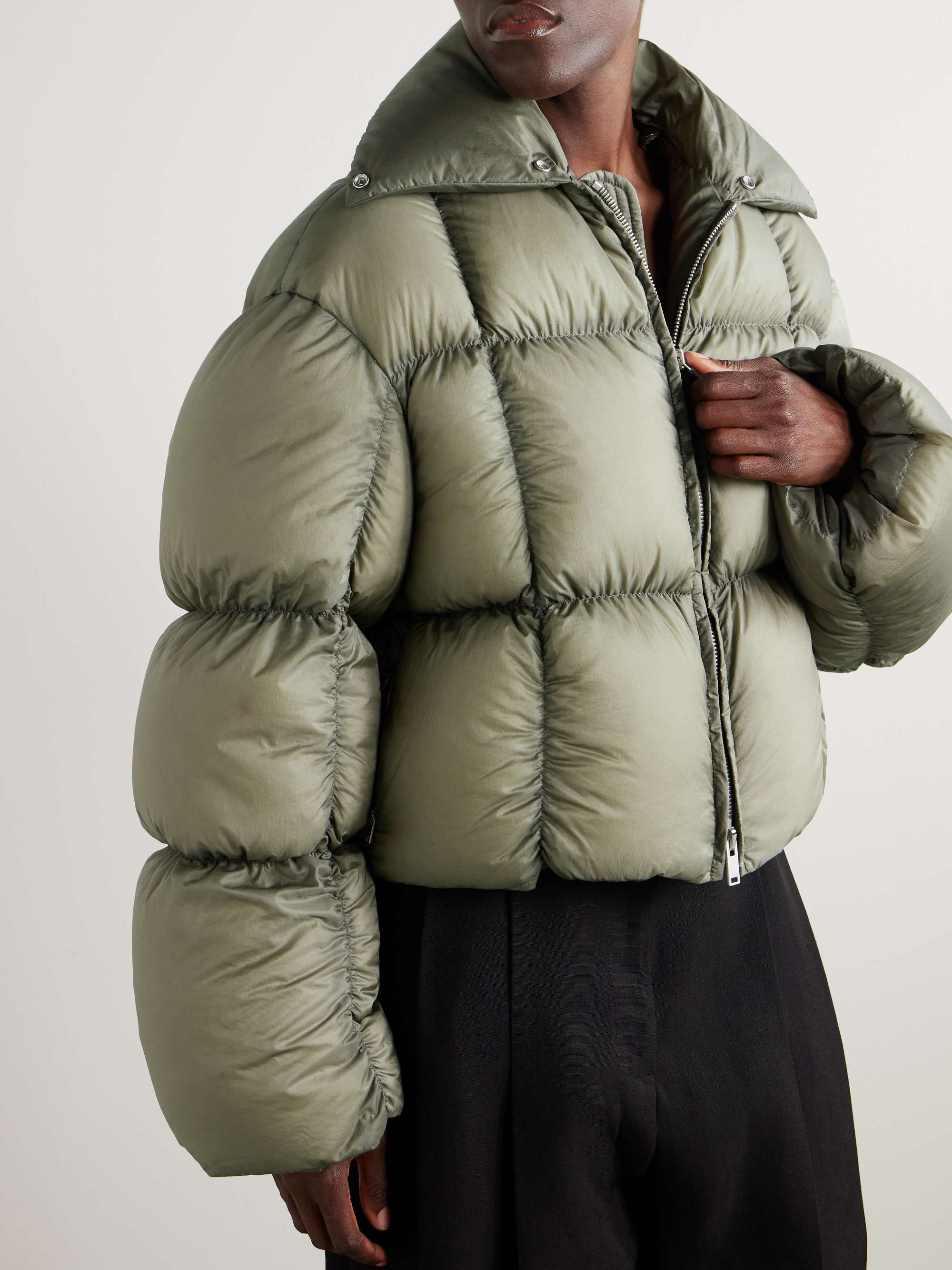 JIL SANDER Plush-trimmed padded quilted shell jacket | NET-A-PORTER