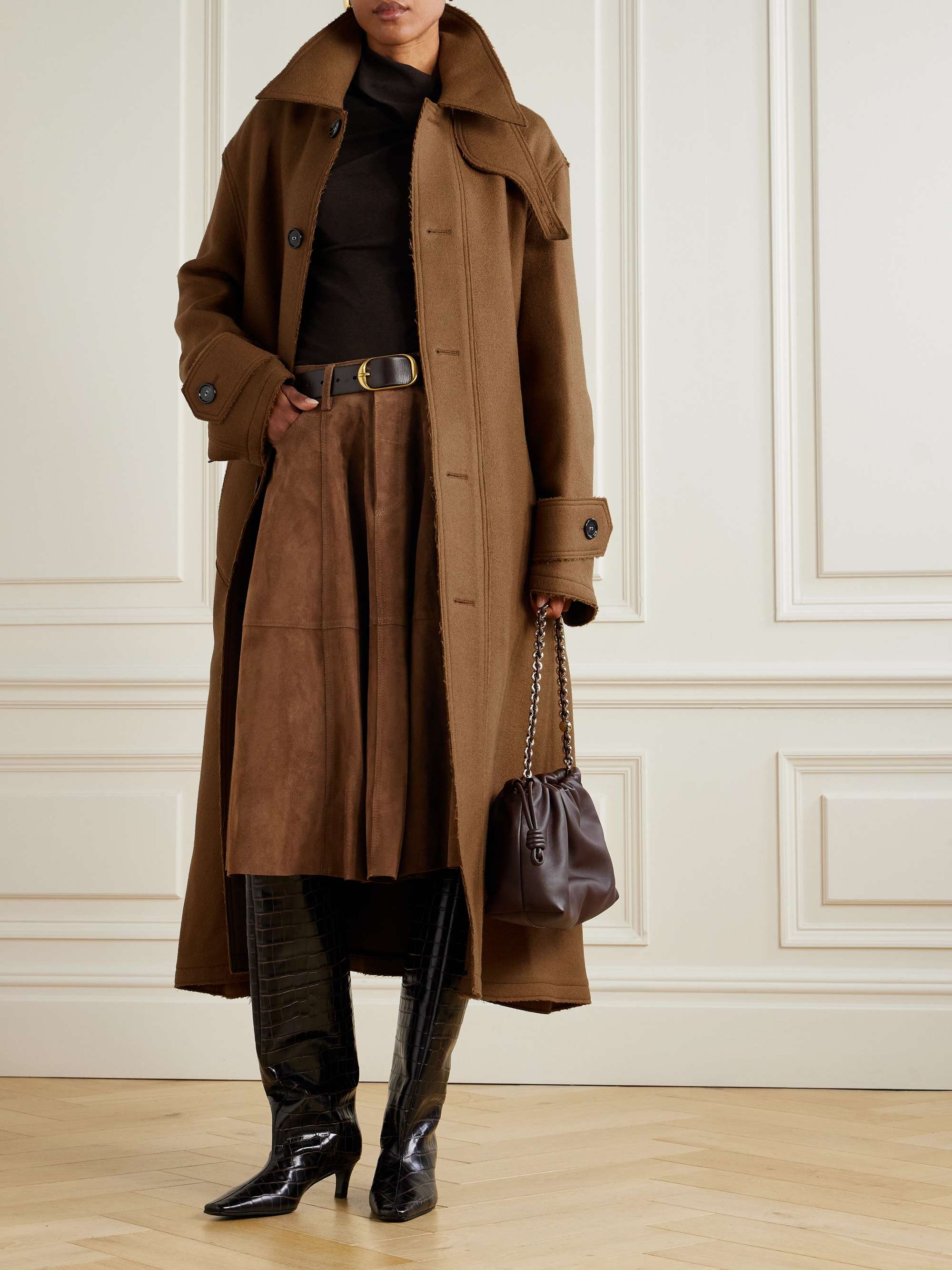 AMI PARIS Belted wool-gabardine coat | NET-A-PORTER