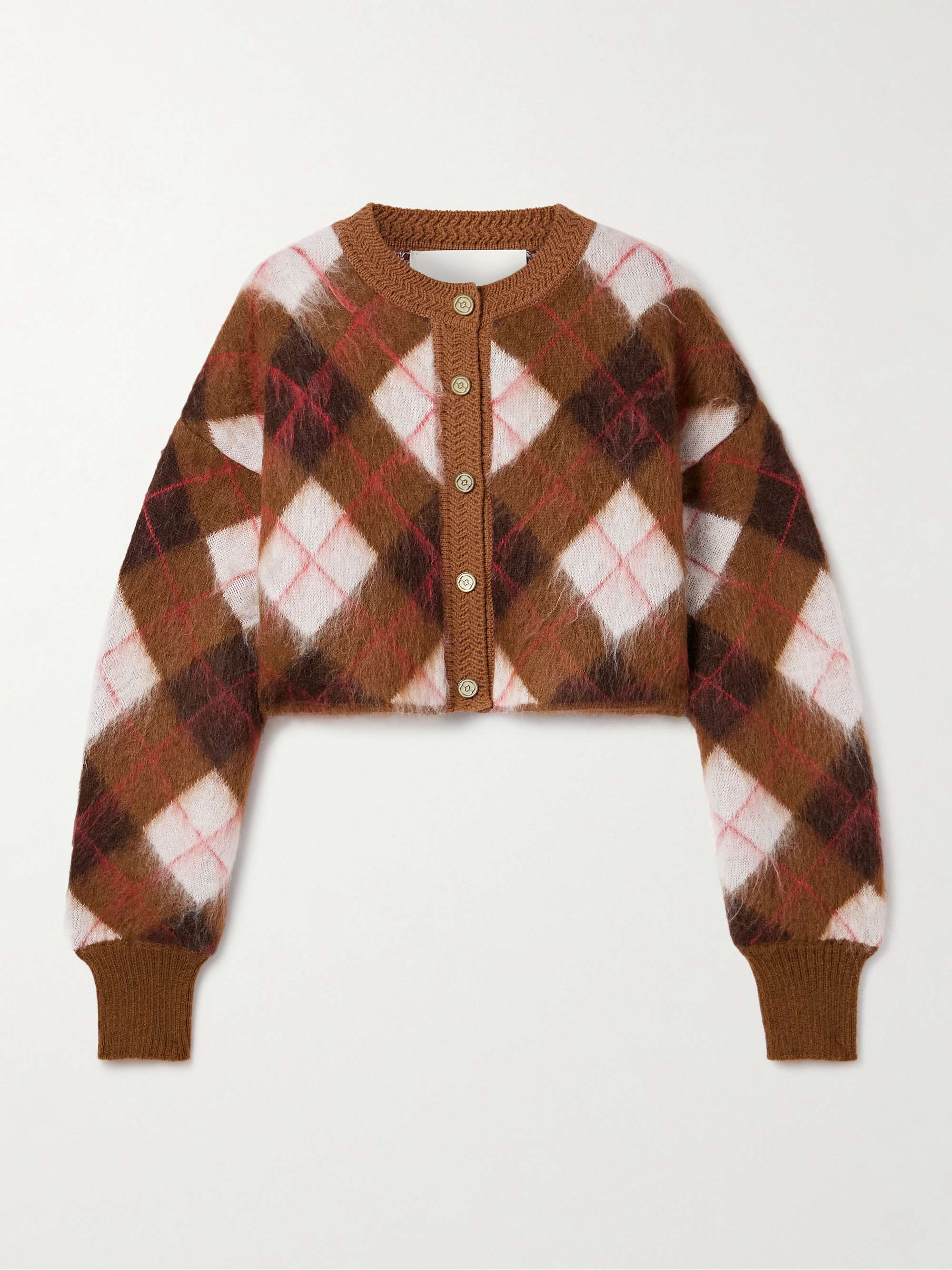 RÙADH The Blane cropped argyle mohair-blend cardigan | NET-A-PORTER
