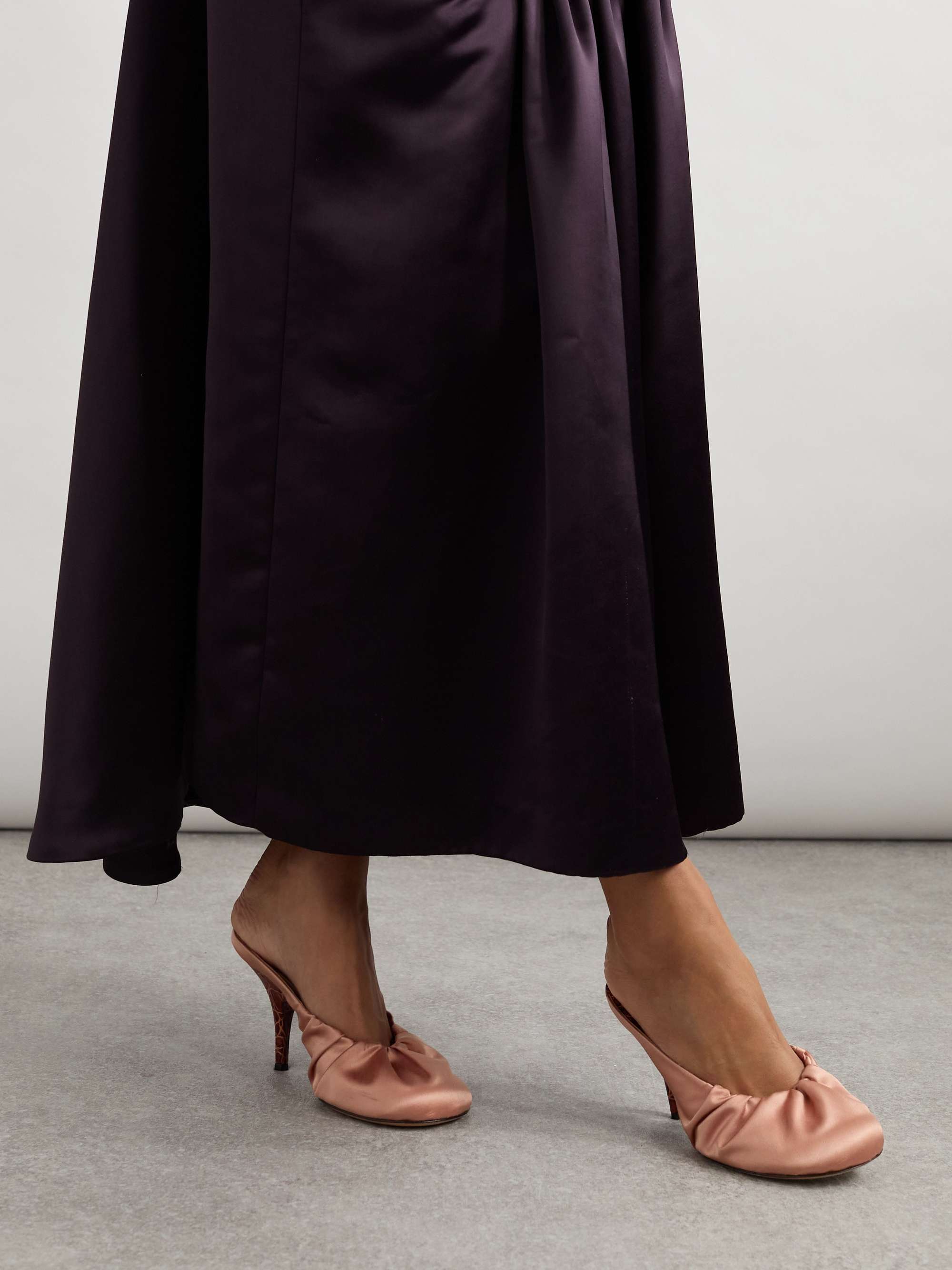 DRIES VAN NOTEN Ruched satin mules | NET-A-PORTER