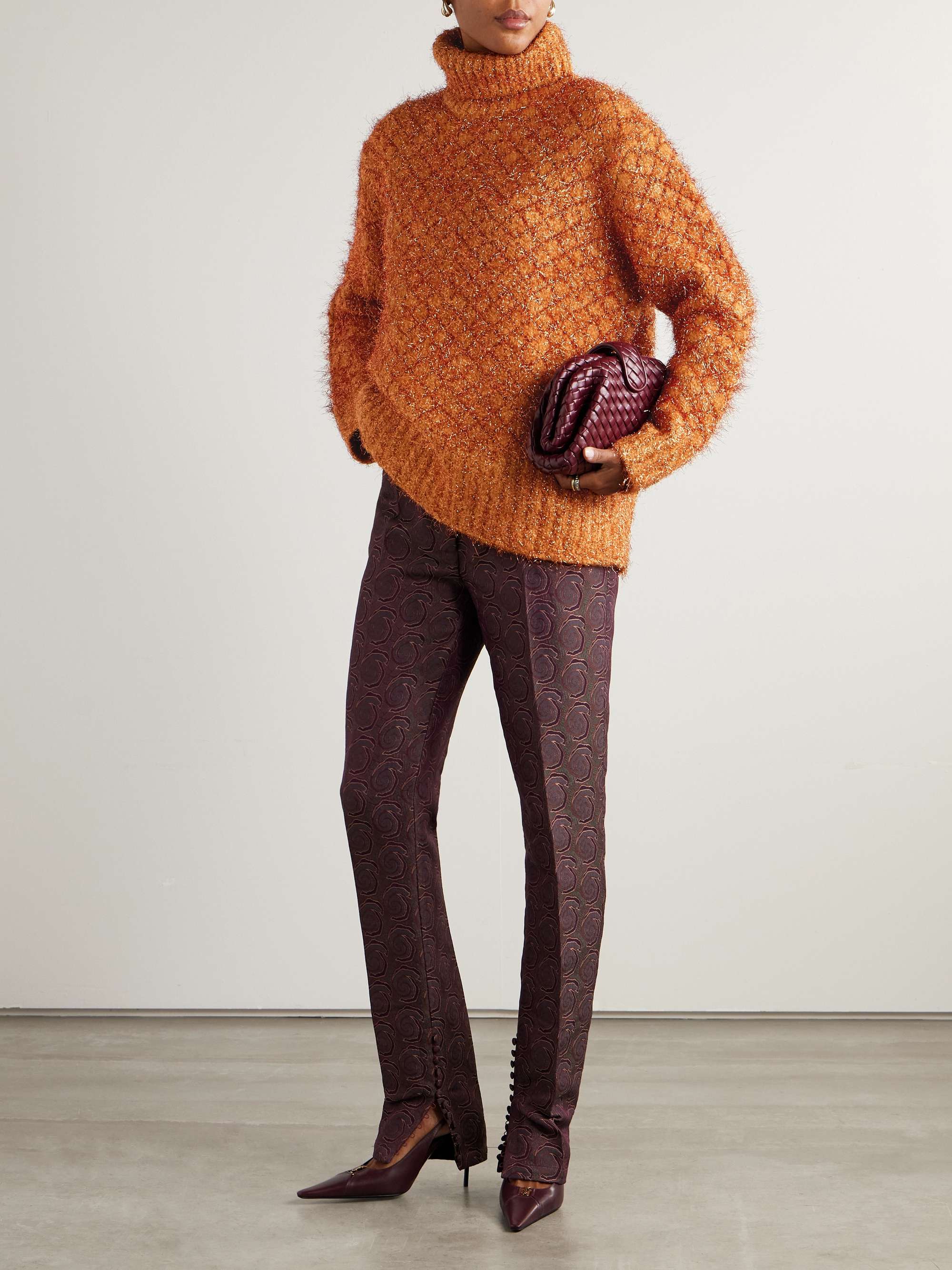 DRIES VAN NOTEN Metallic wool-blend turtleneck sweater | NET-A-PORTER