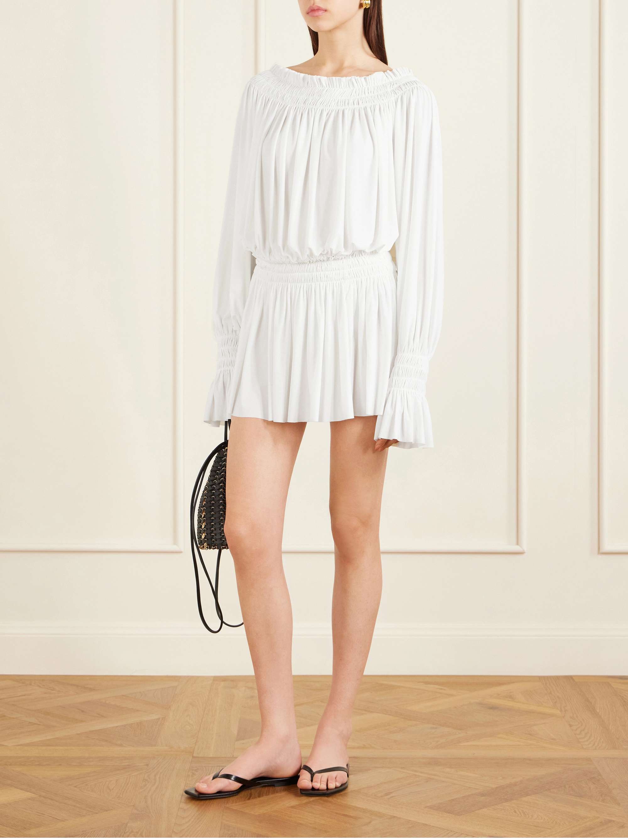 NORMA KAMALI Pickleball pleated jersey tennis skirt | NET-A-PORTER