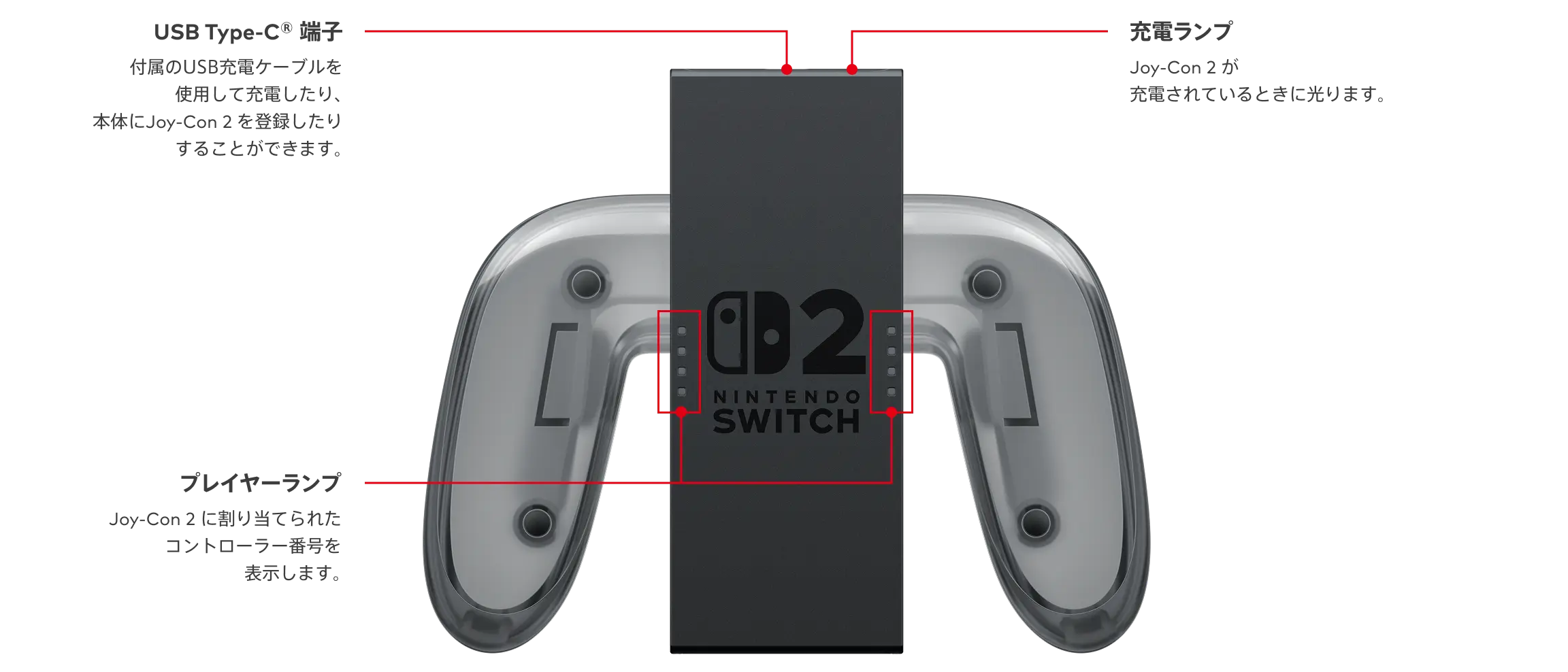 Joy-Con 2 充電グリップの主な仕様｜Nintendo Switch 2｜任天堂