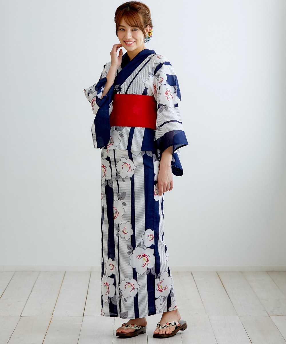 トールサイズ 浴衣2点セット（ゆかた＋作り帯） 通販【ニッセン】