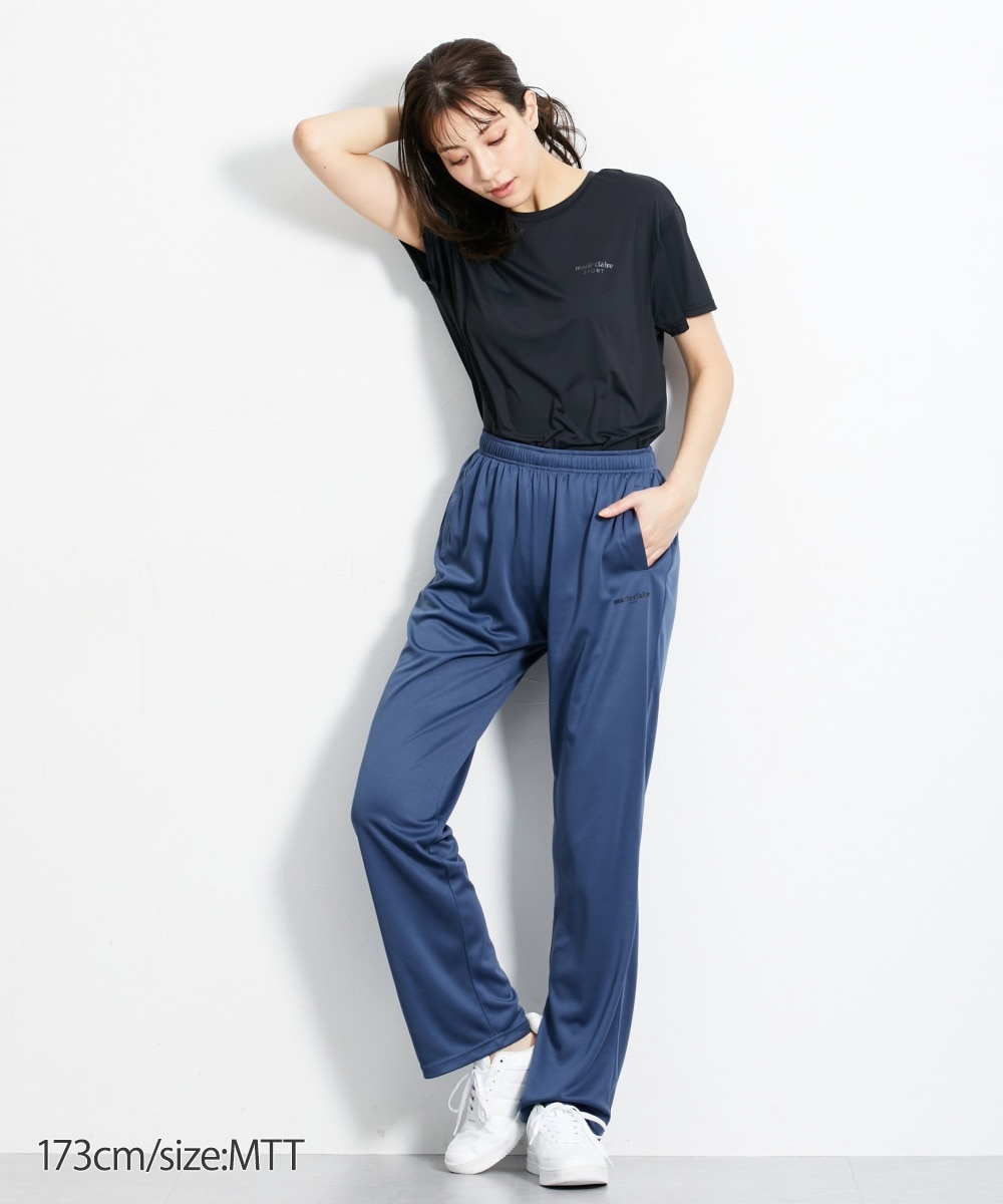 marie claire SPORT 高身長 メッシュジャージロングパンツ（吸水速乾