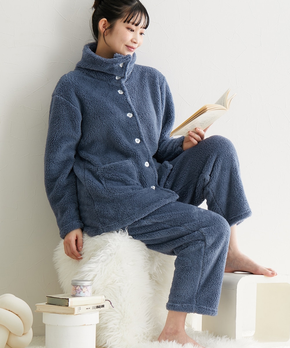 ふわぬくマイクロファー首あったか前開きパジャマ 通販【ニッセン】