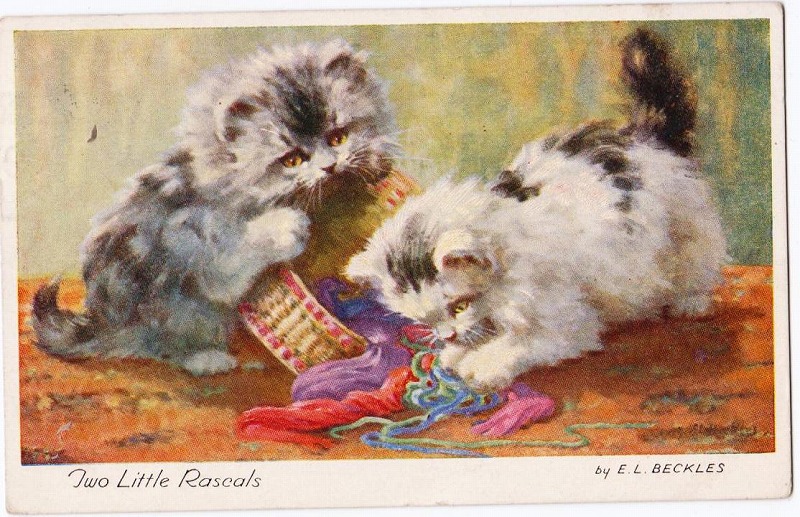 アンティークポストカード 猫