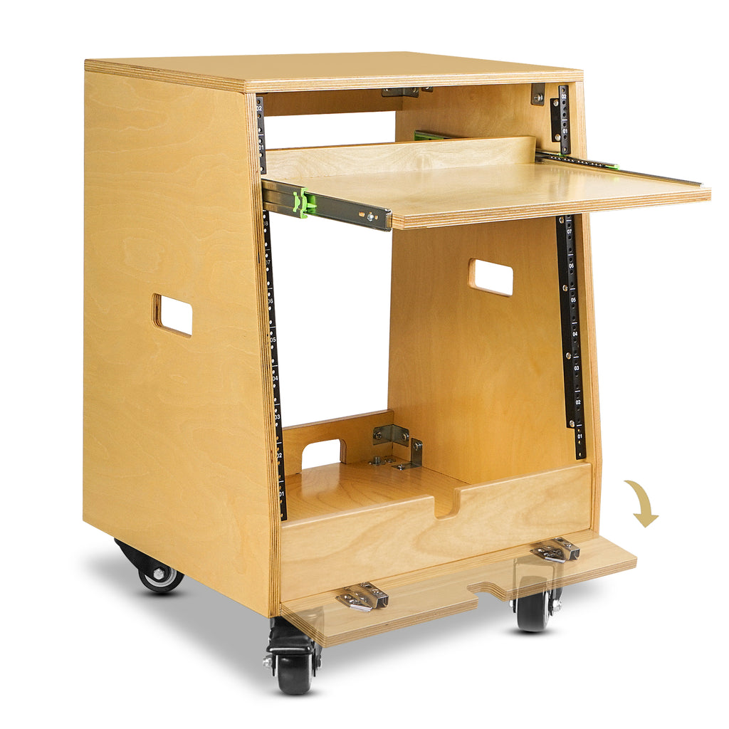 SDRK-ST10T | DIY Slanted 10U Studio Rack (2U Top + 8U Lower), w
