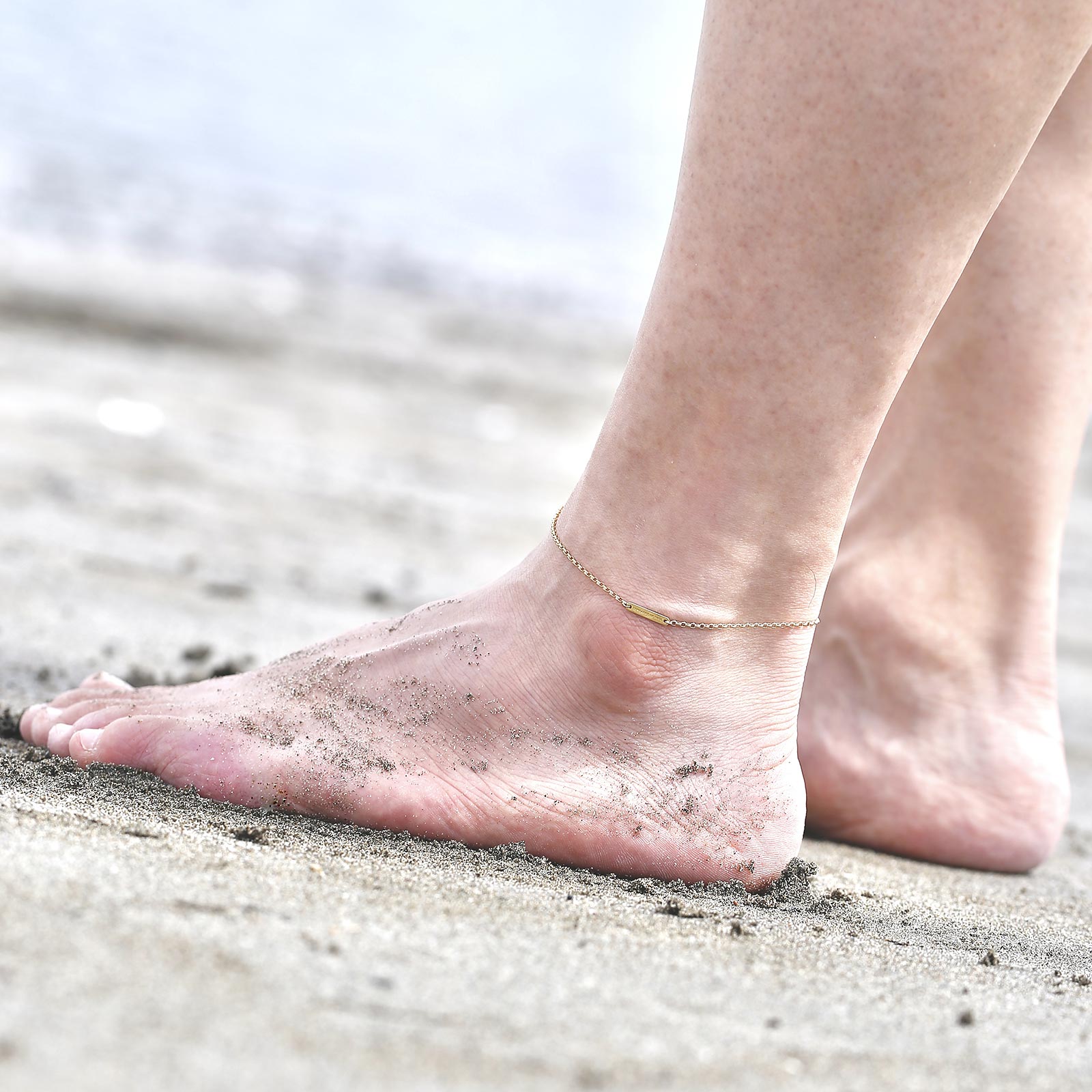 SYMPATHY OF SOUL（シンパシーオブソウル） Logo Plate Anklet - Oval