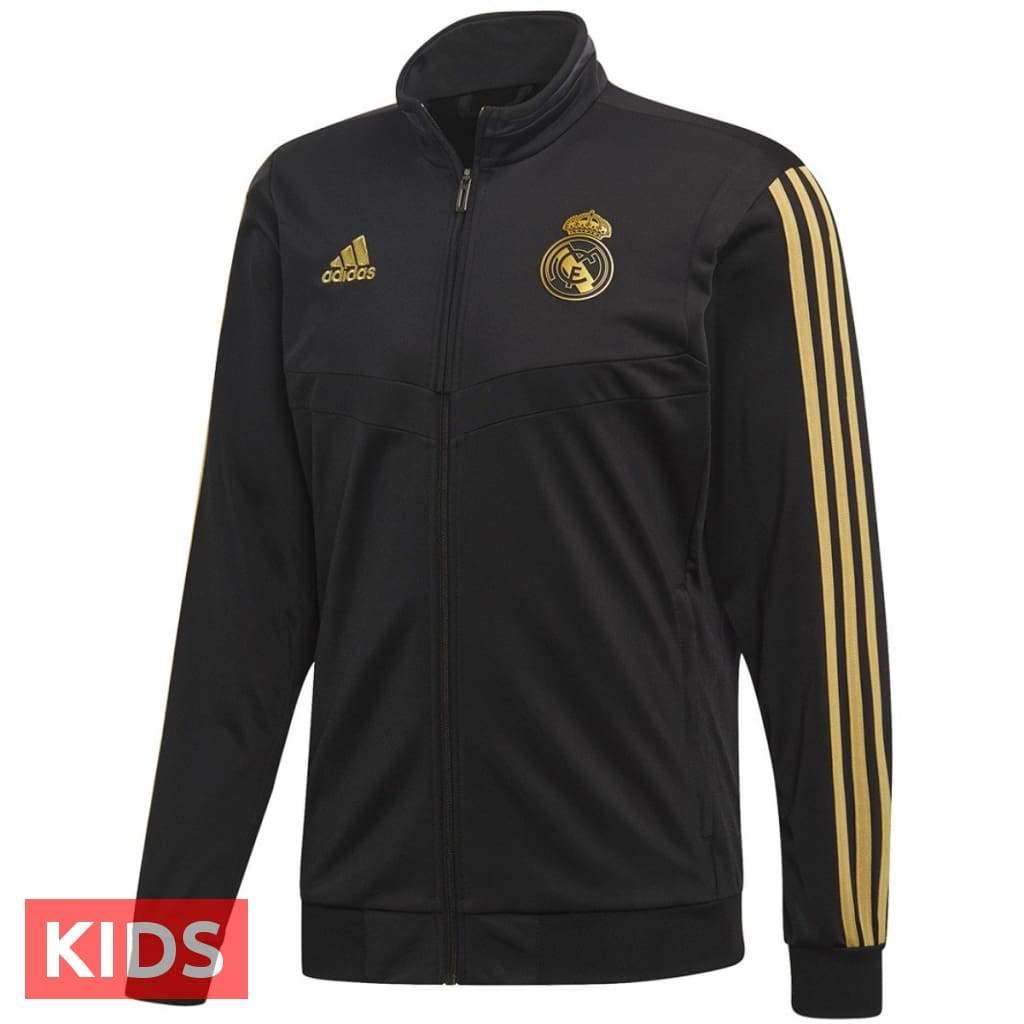 Kids - Real Madrid soccer black bench training tracksuit 2019/20