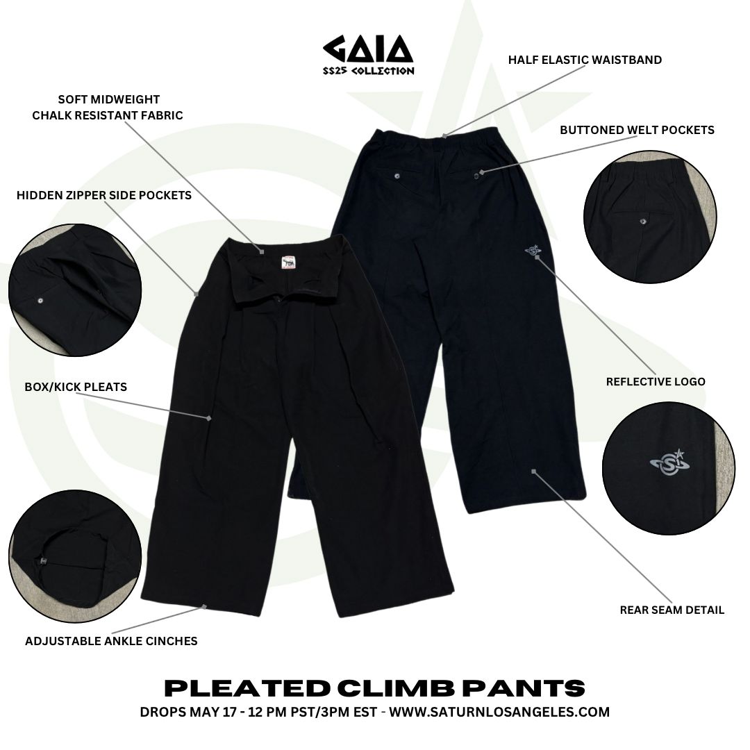 Pleated Climb Pants Black – Saturn Los Angeles