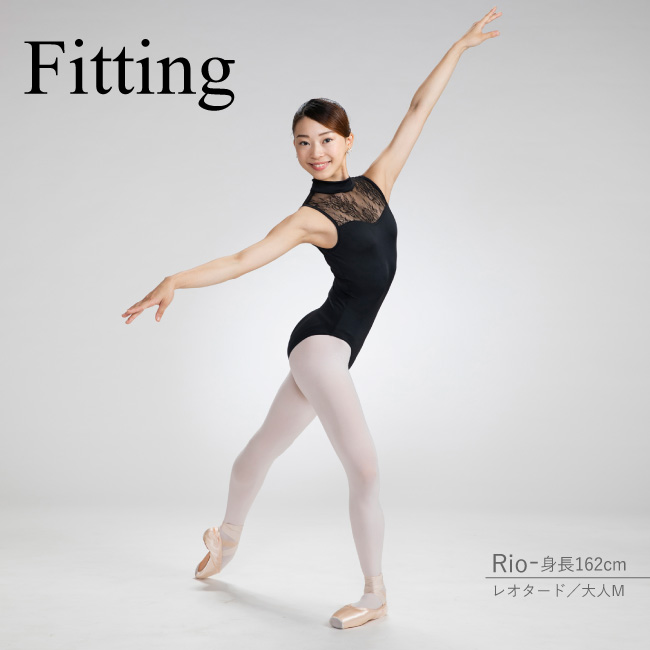 クリスタル】バレエレオタード 日本製 シースルーフラワーレースが