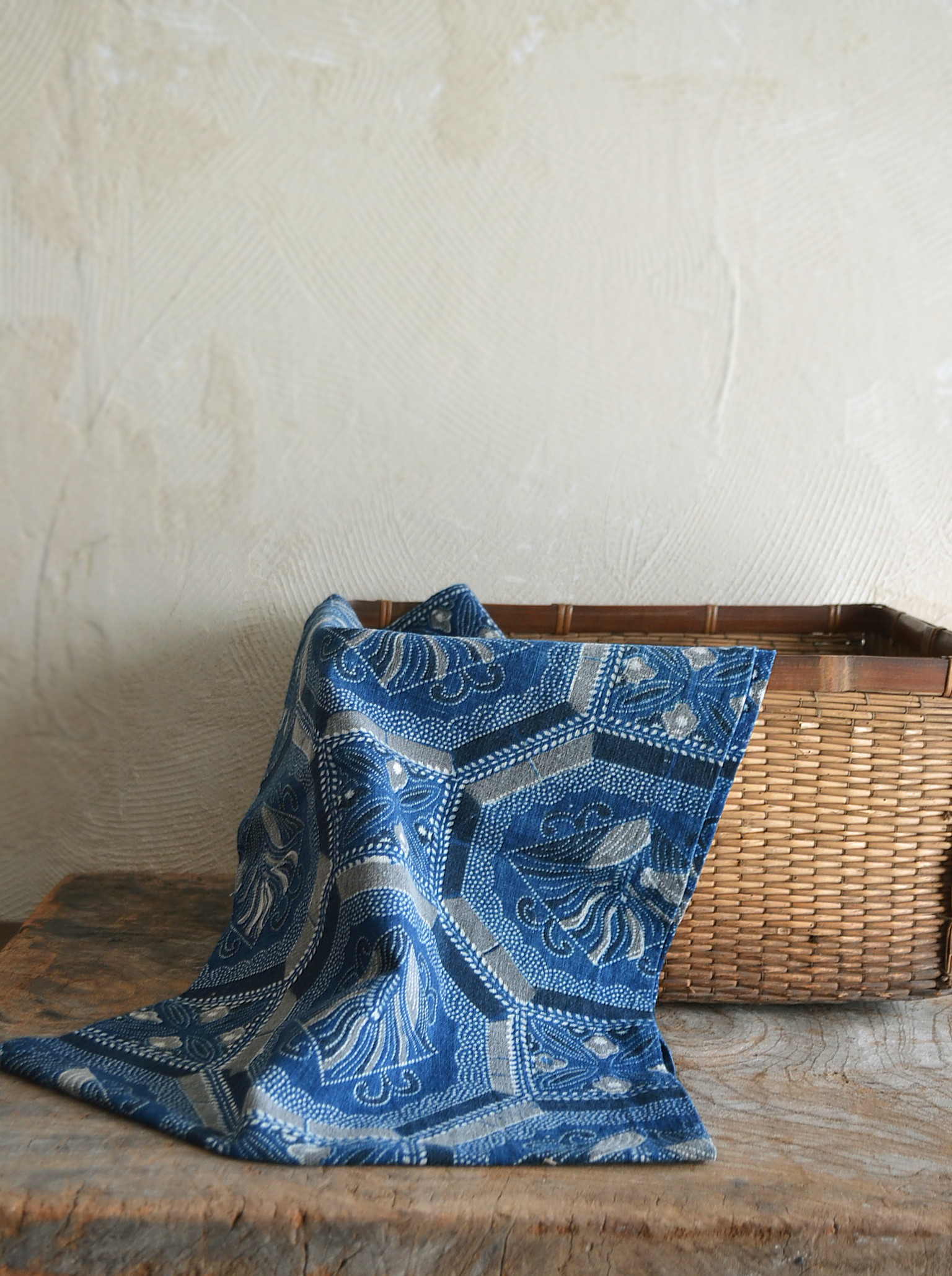 Antique Sam's Collection古布 藍染 古裂 藍染アンティーク 1400mm