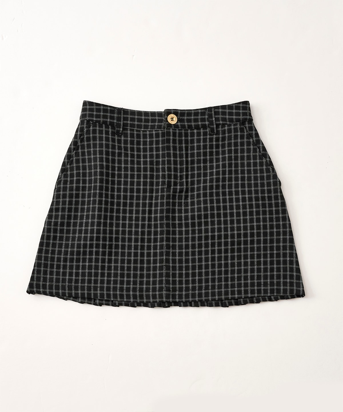 チェックバックプリーツスカート(36(S) ブラック): Samantha Thavasa