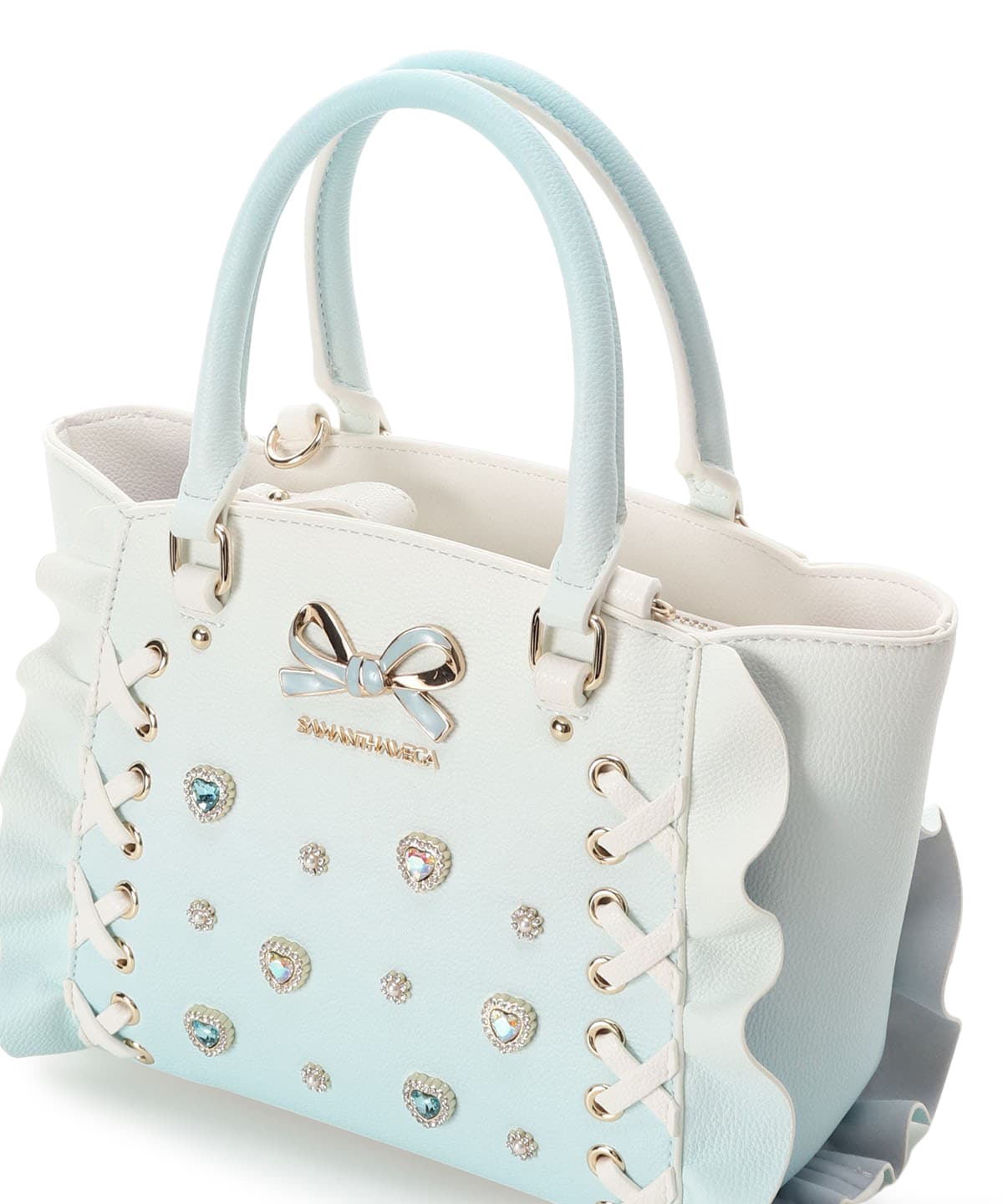 レースアップハートビジューグラデーションフラッター（ミニ）(FREE