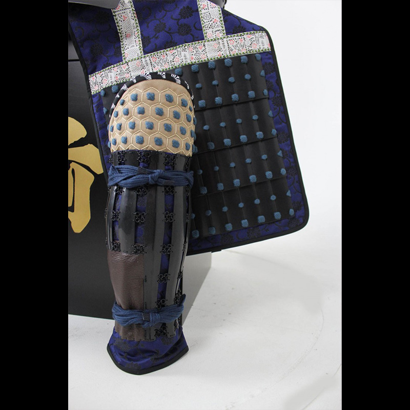 Black Armour with dark blue lacing(less shiny)紺糸威黒桶側二枚胴