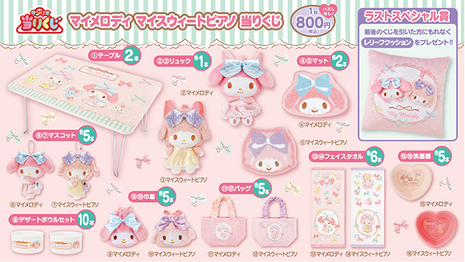 マイメロディ・マイスウィートピアノ当りくじ 取り扱い予定店舗｜サンリオ