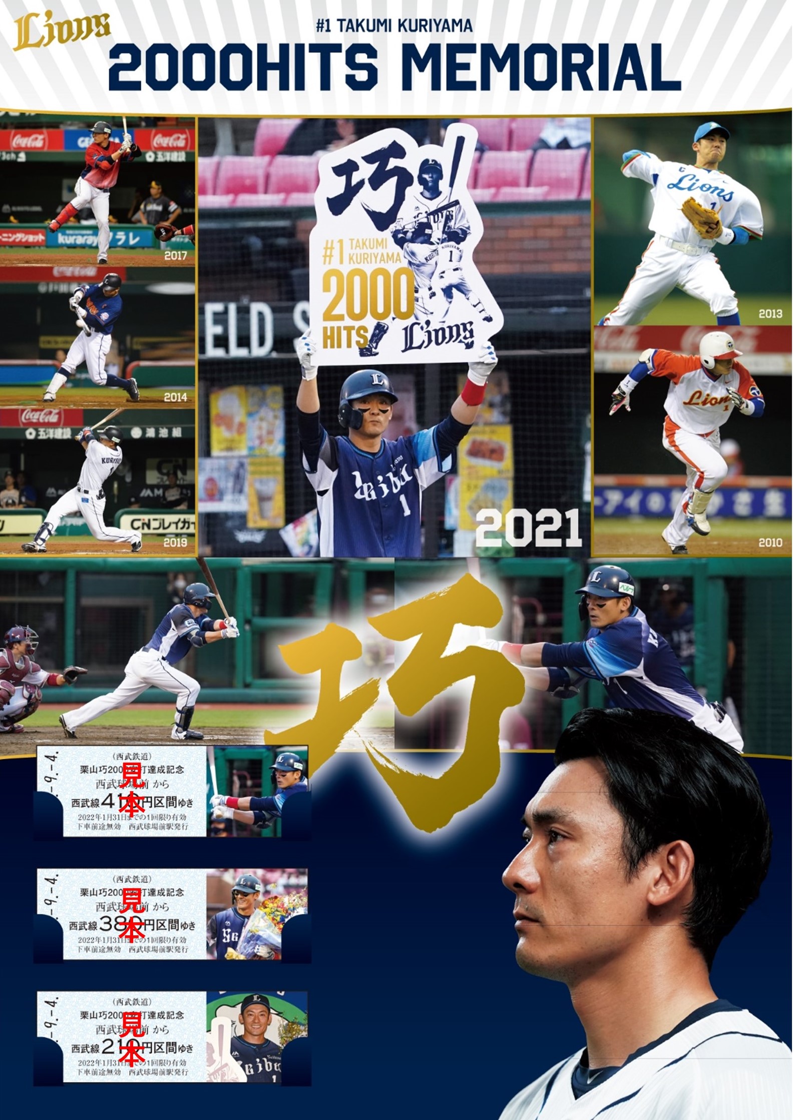 限定・記念品】栗山巧選手 2000本安打達成記念フォトパネル 埼玉西武
