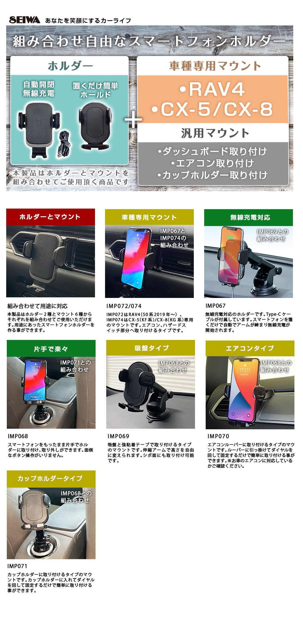 マツダ・CX-5/CX-8専用マウント | カー用品のセイワ