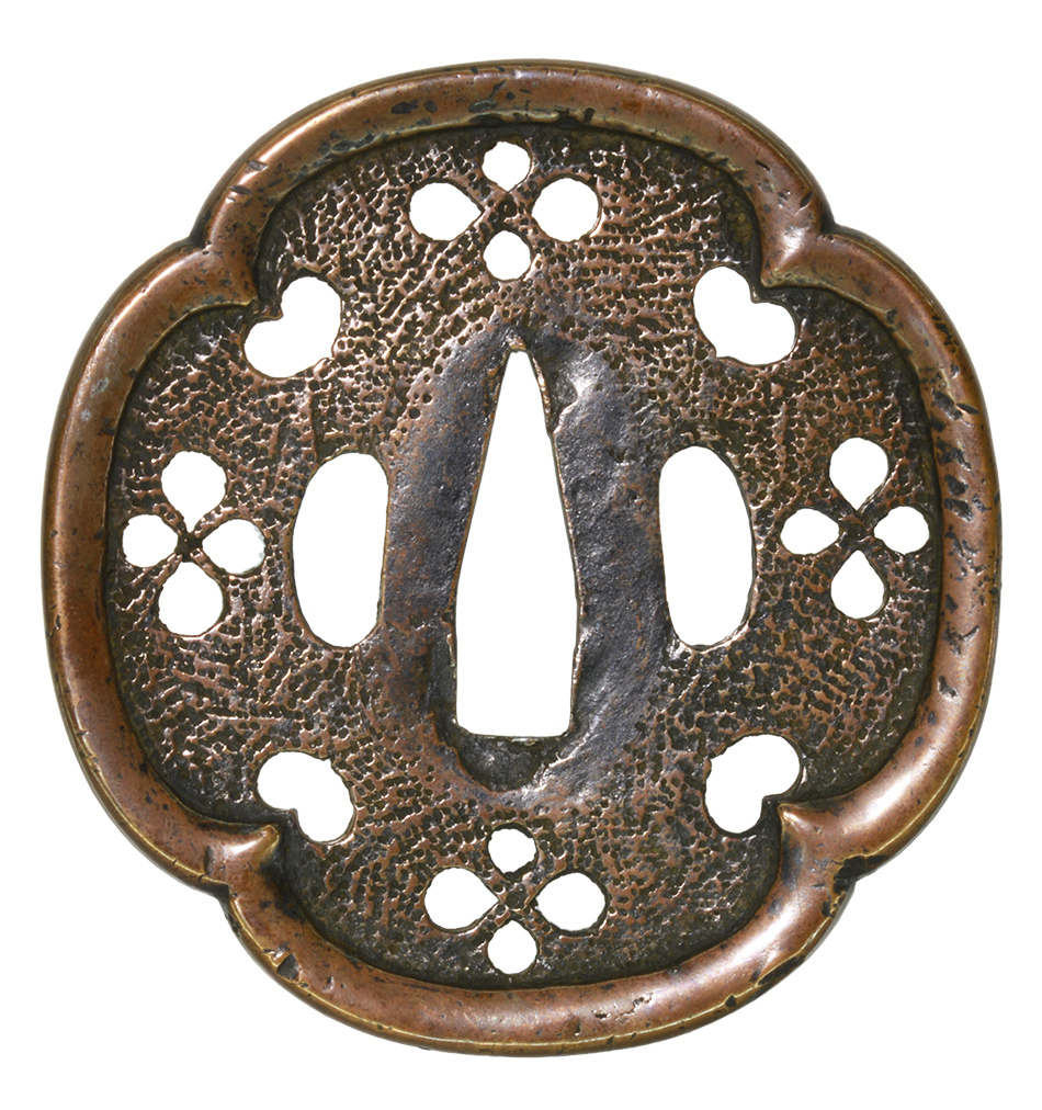 鍔 雪輪竹透かし鍔 正阿弥 鑑定書有り 鍔 雪輪竹透かし鍔 正阿弥 鑑定