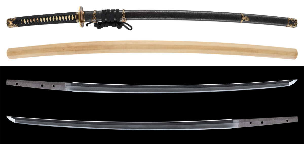 刀 無銘 末二王 附 皺革包鞘半太刀拵(KA-081425)｜刀・日本刀の販売