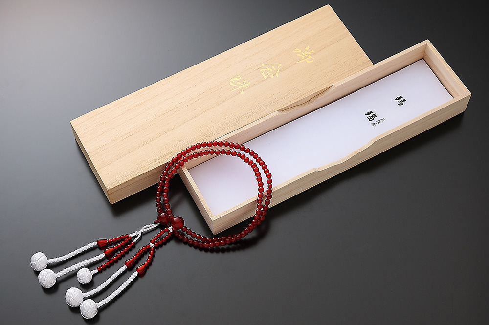 創価学会仏壇 SGI仏壇の金宝堂 高級天然石念珠【瑪瑙(メノウ)】
