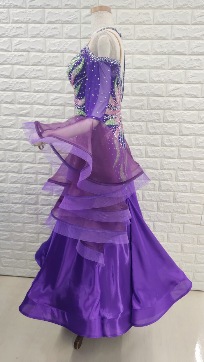 試着・レンタル・購入】社交ダンスドレス Lサイズ パープル