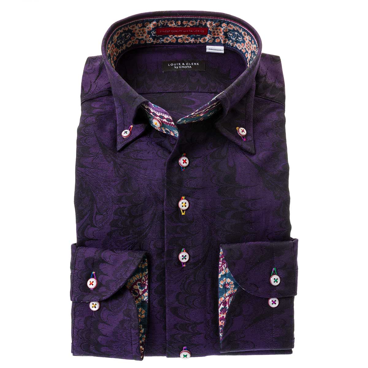 ワイシャツ 総柄 ネイビー ジャカード | STYLE WORKS（スタイル