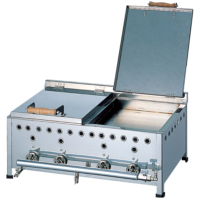 ガス餃子焼器 ダブル マッチ点火 LPガス GSW13 465×380mm - 調理器具の