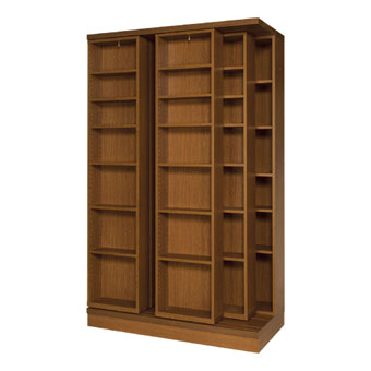 スライド本棚のパイオニア丸伸木製本棚 ブラウン 6段可動式通販生活