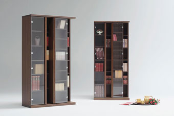 スライド本棚のパイオニア丸伸木製本棚 ブラウン 6段可動式通販生活