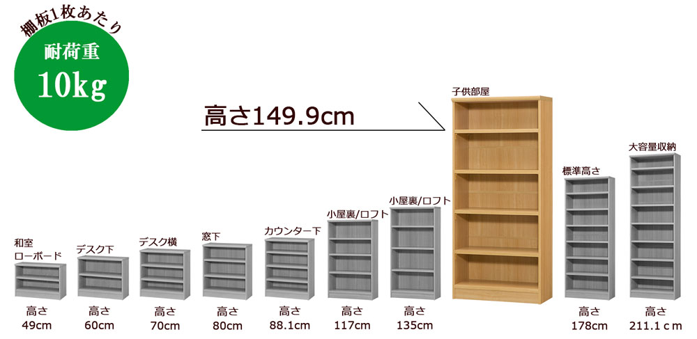 オーダーメイド本棚高さ149.9cm【書斎家具屋】
