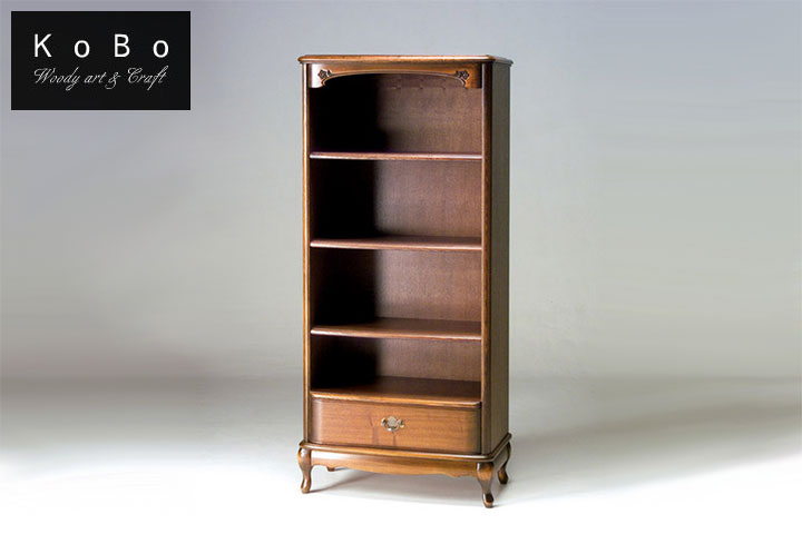 フランスアンティーク猫脚ブックシェルフ/木製本棚/飾り棚/食器棚(90