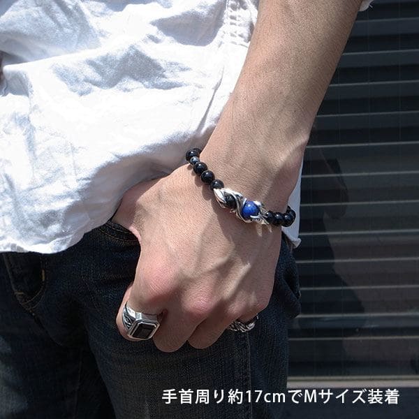 パワーストーン】オニキスベース ストーン×シルバーブレスレット [DJ-032]