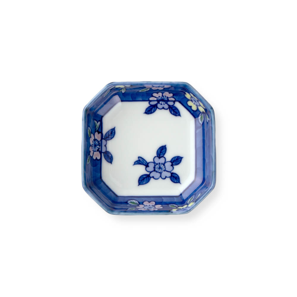 染付子文 硯 飾皿 子年 12支 藍 染付子文