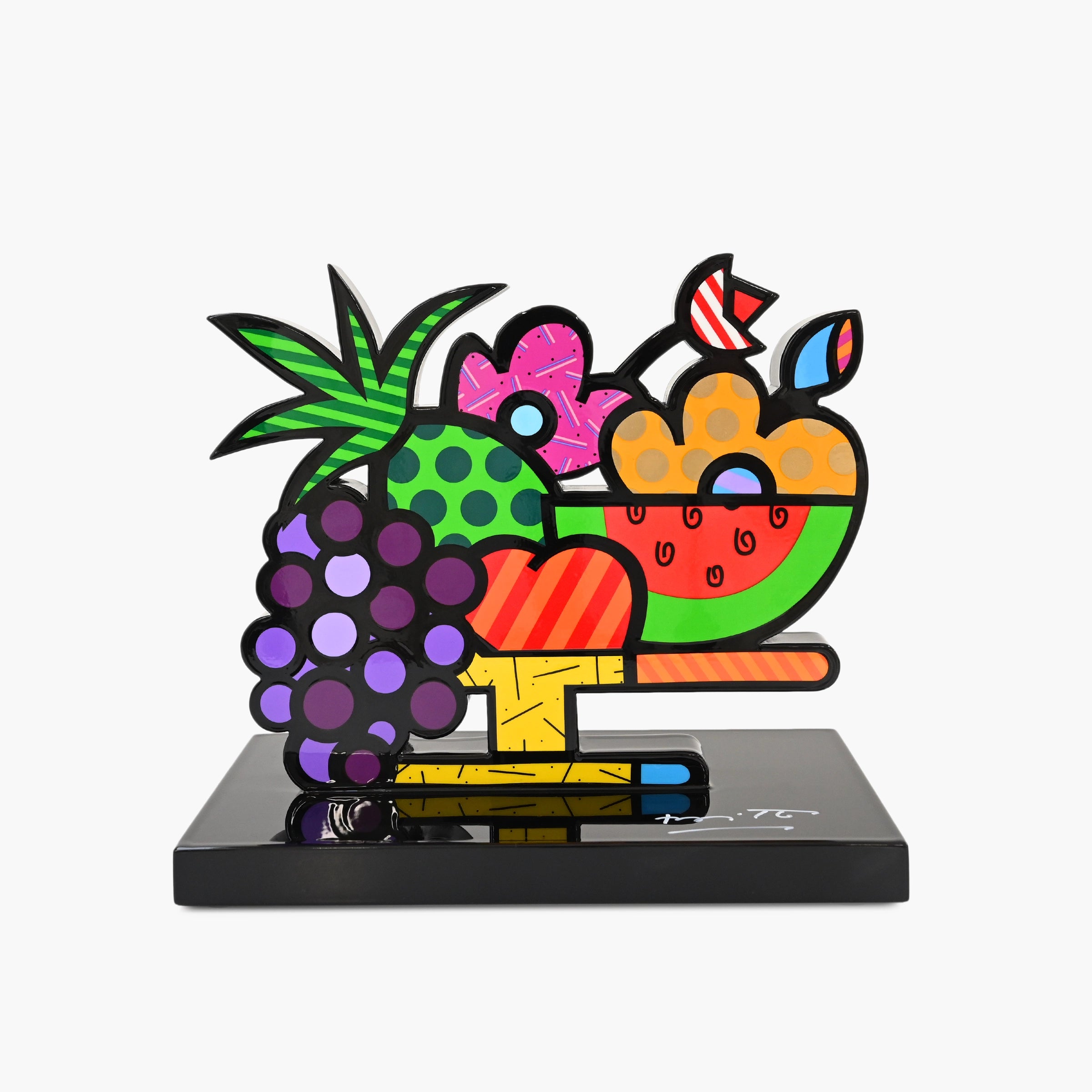 Fruit Bowl (Black Base) Fine Art Sculpture – Limited Edition Hand