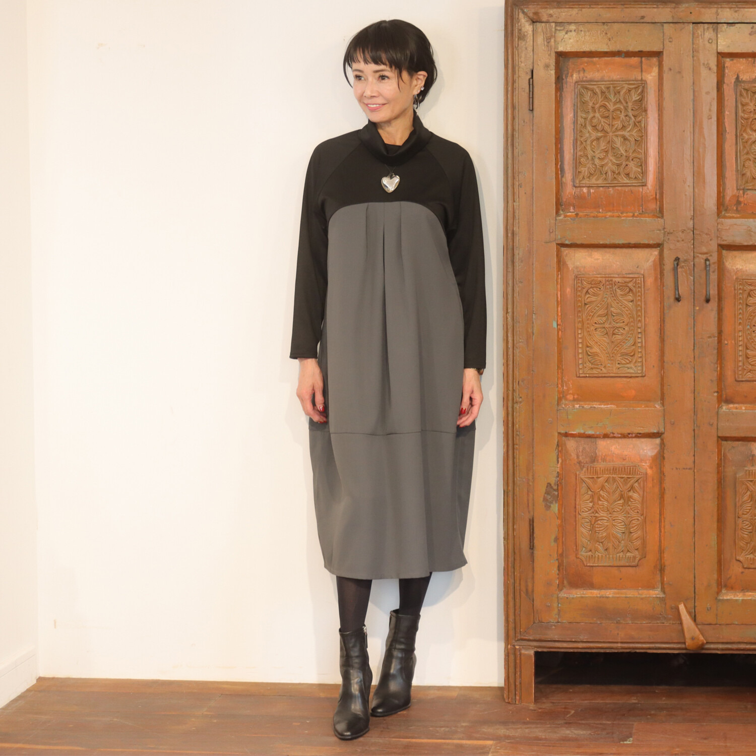 ルティア ゆったり コクーンワンピース- ショップチャンネル