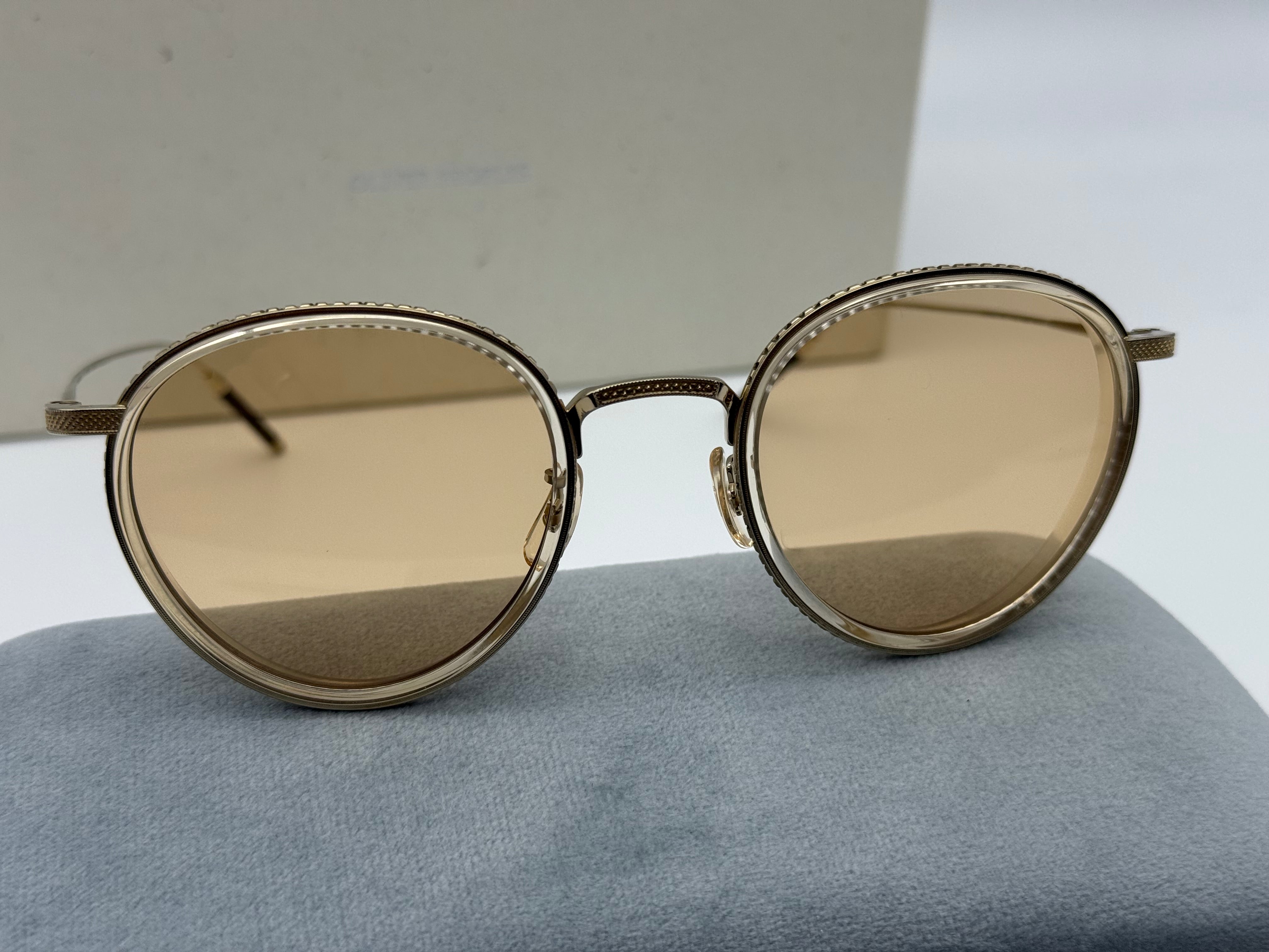 Oliver Peoples TK-8 48mm Titanium Gold / Buff - Demo Lens OV 1318