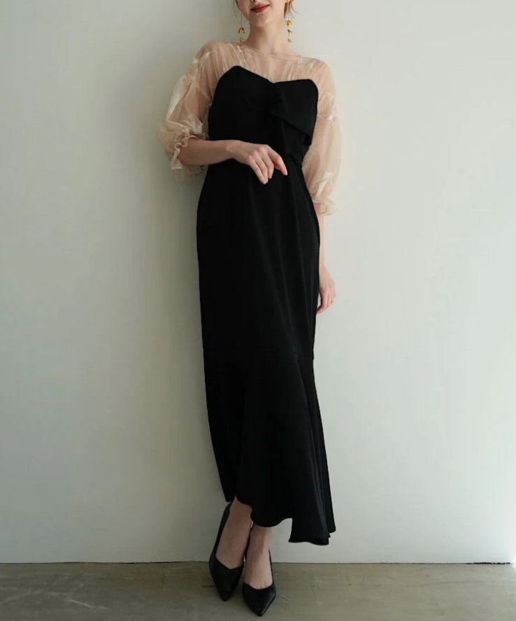 2サイズ】tulle sheer one-piece ( brown ) Acka.（エーシーケーエー