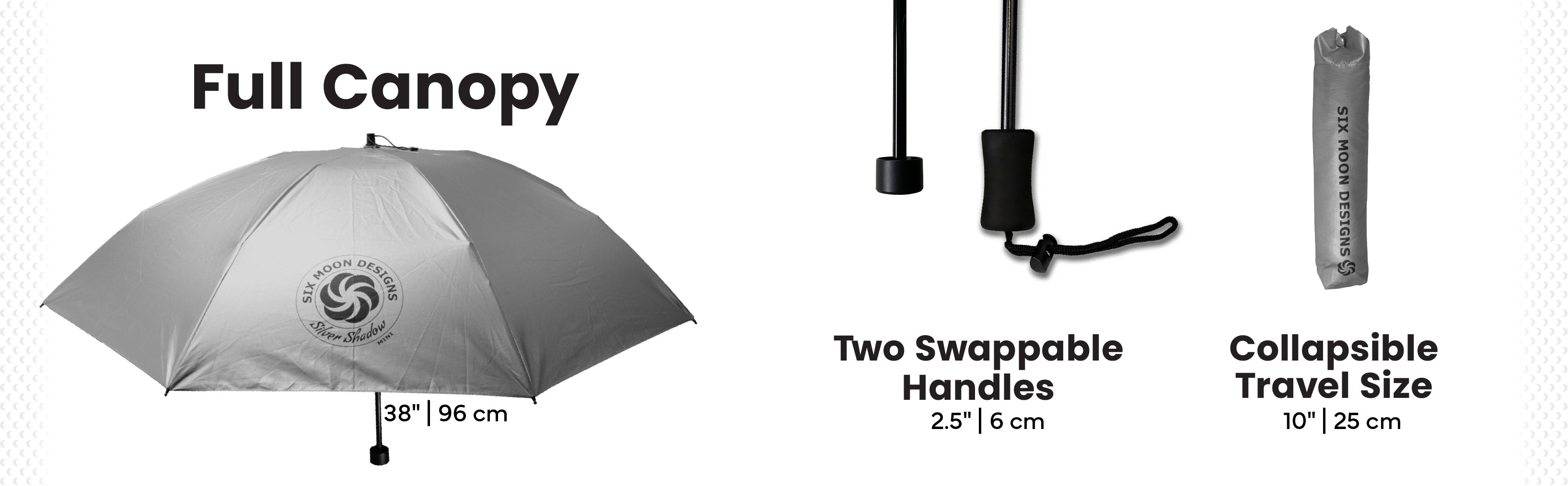 Silver Shadow Mini Hiking Umbrella - Six Moon Designs