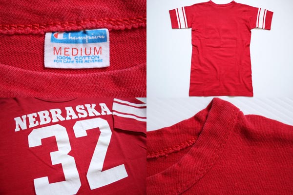 70s USA製 Championチャンピオン NEBRASKA 32 ナンバリング