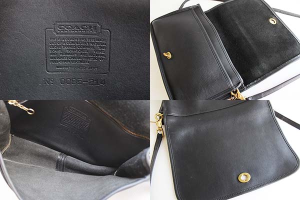 USA製COACHオールド コーチ レザー ショルダーバッグ 黒☆214
