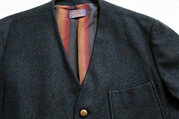 50s PENDLETONペンドルトン ノーカラー ウール テーラードジャケット