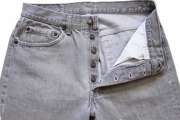 80s USA製 Levi'sリーバイス 501 グレー デニムパンツ w32 L34