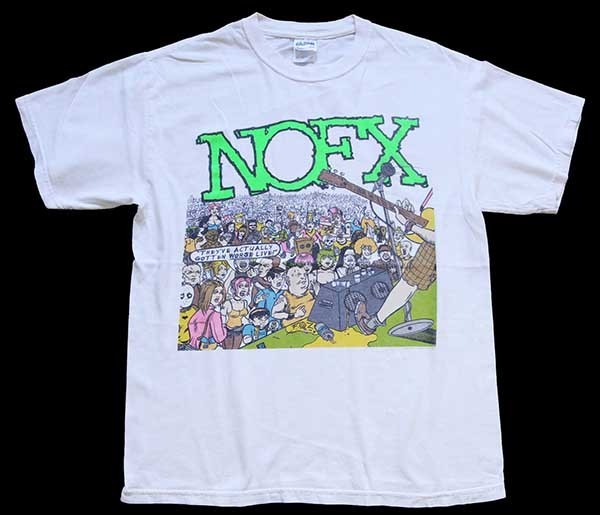 00s NOFX コットン バンドTシャツ 白 M - Sixpacjoe Web Shop