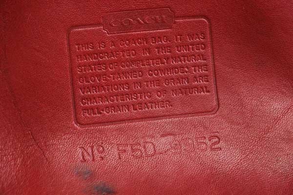USA製 COACH オールド コーチ 巾着 レザー ショルダーバッグ 赤☆9952
